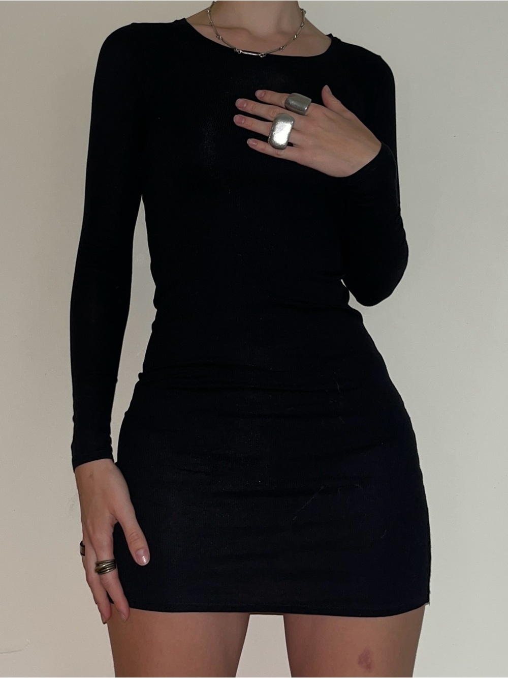 Bcbgmaxazria lyocell long sleeve mini dress
